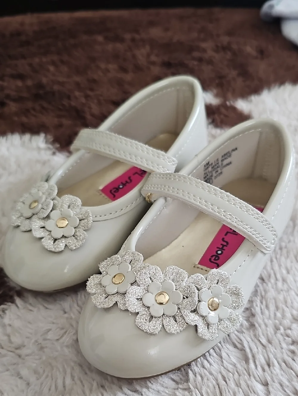 Rachel Shoes Cream Flower Mary Jane Baby Walker Shoes